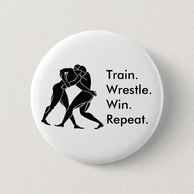 Greek Athlete Sports Wrestling Winning Formula 6 Cm Round Badge (Front)
