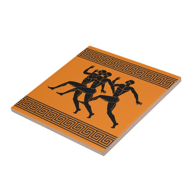 Greek Athletes Ceramic Tile (Side)