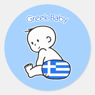 Greek Baby Classic Round Sticker