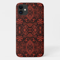 Greek Baroque Arabesque Pattern Black Terracotta