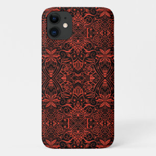 Greek Baroque Arabesque Pattern Black Terracotta Case-Mate iPhone Case