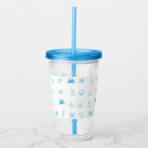 Greek Beach Minimalist Acrylic Tumbler