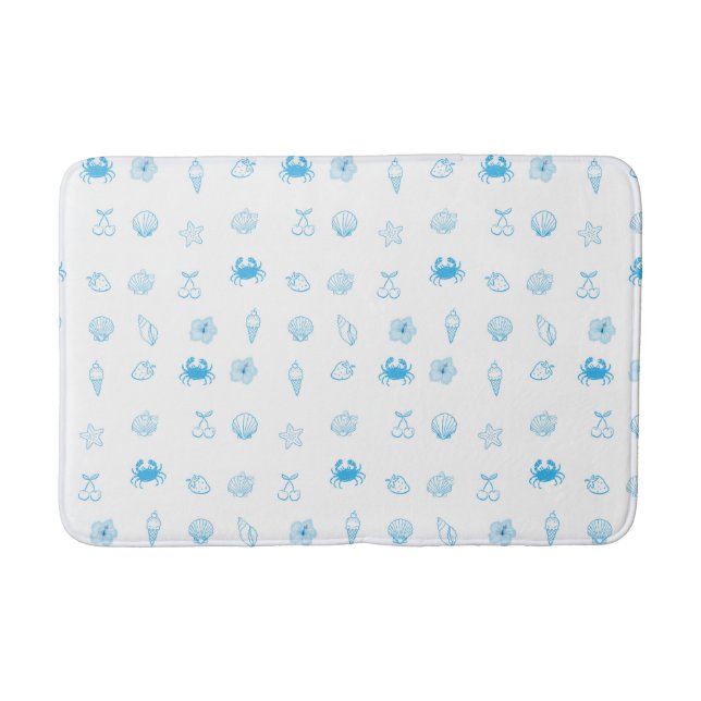  Greek Beach Minimalist Bath Mat (Front)