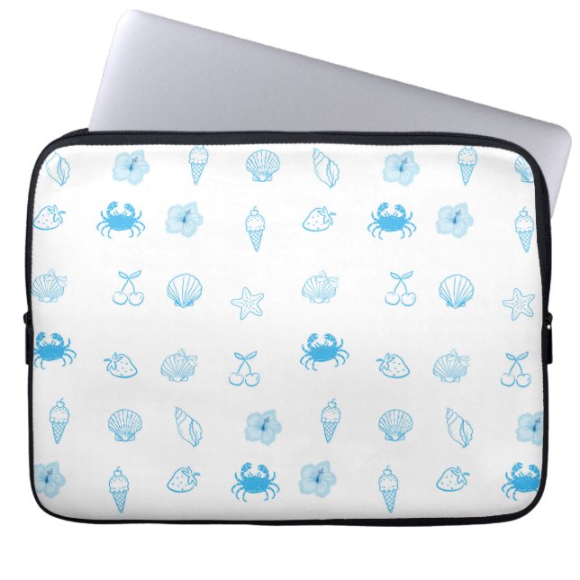 Greek Beach Minimalist Laptop Sleeve (Front)