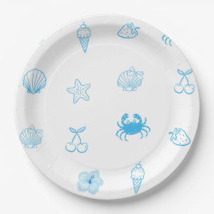 Greek Beach Minimalist Paper Plate