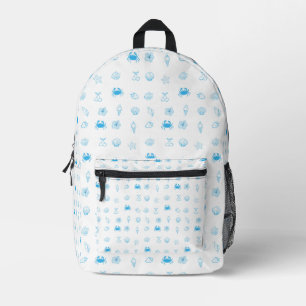 Greek Beach Minimalist Printed Backpack