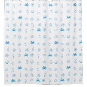 Greek Beach Minimalist Shower Curtain
