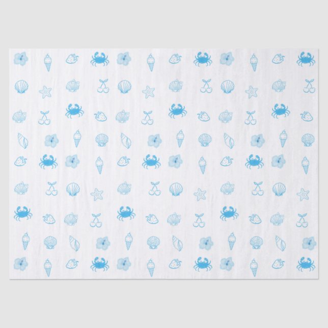 Greek Beach Minimalist Tissue Paper (Front)