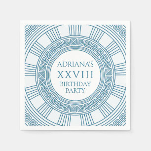 Greek birthday party with blue pattern napkin