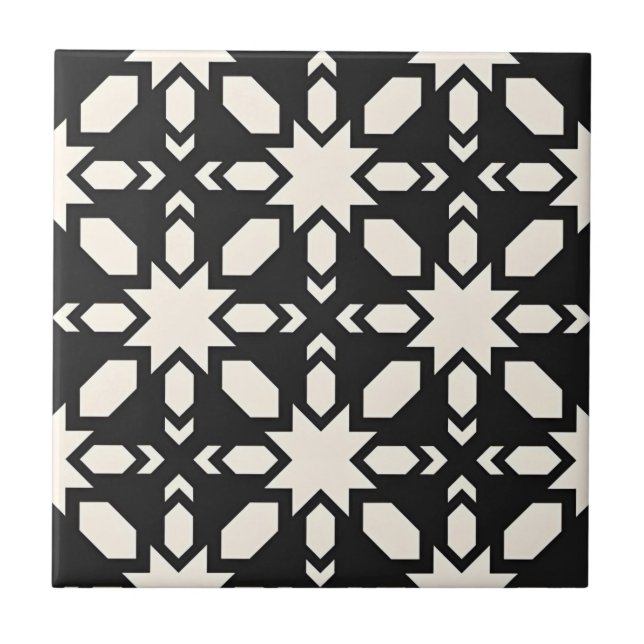 greek black and white star shape tiles (Front)