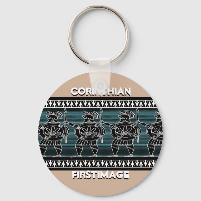 Greek Black Figure Guard Key Ring (Front)