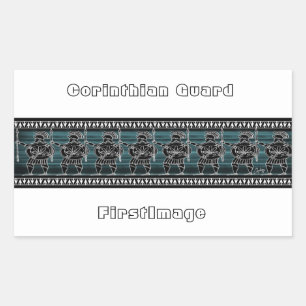 Greek Black Figure Guard Rectangular Sticker