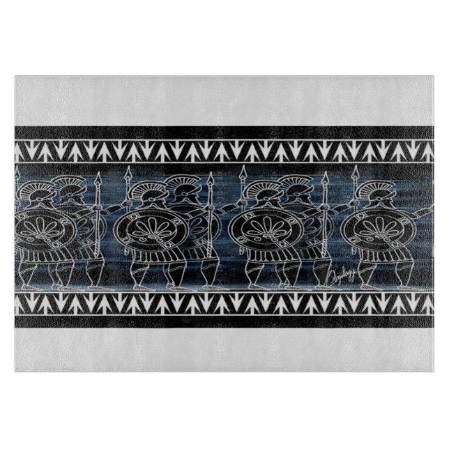 Greek Black Figure Troop Cutting Board (Front)