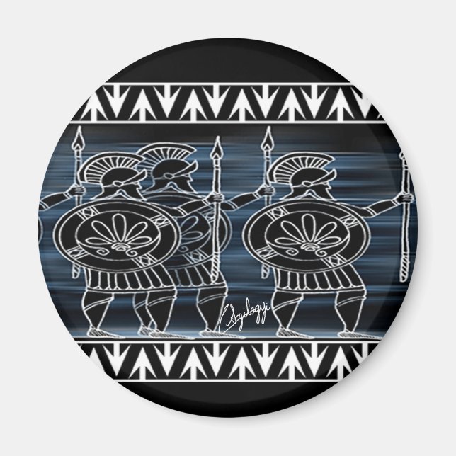 Greek Black Figure Troop Magnet (Front)