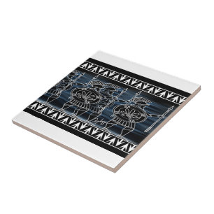 Greek Black Figure Troop Tile