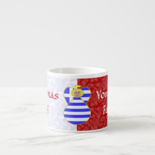 Greek Blonde Angel Flag Red and White Personalised Espresso Cup