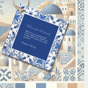 Greek Blue and White Elegant Wedding Favour Tags