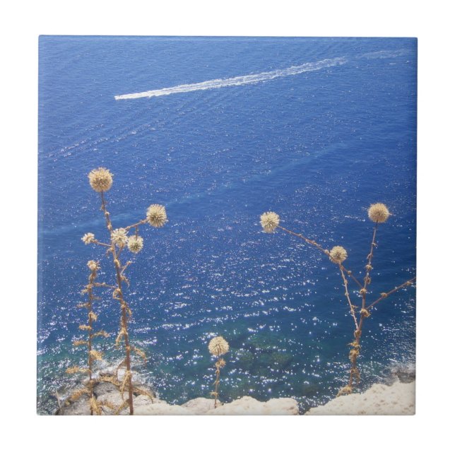Greek Blue Sea Ceramic Tile (Front)