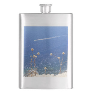 Greek Blue Sea  Classic Hip Flask
