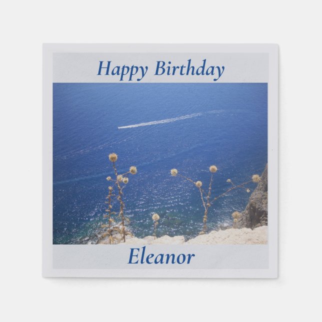 Greek Blue Sea Napkin (Front)