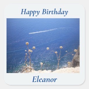 Greek Blue Sea Square Sticker