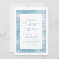 Greek blue tile frame simple destination wedding