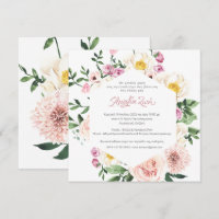 Greek | Blushing Summer Florals Baptism Invitation