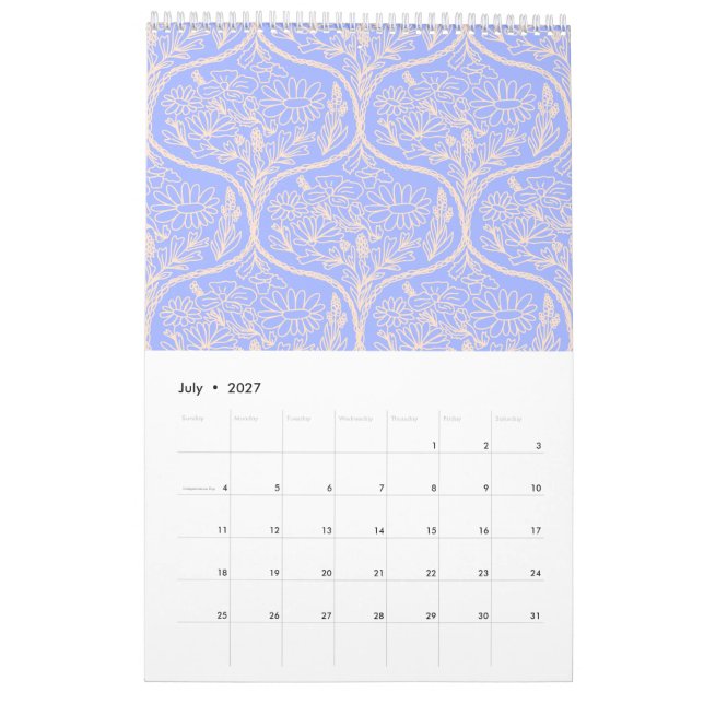 Greek Botanical Patterns & Scenes Calendar (Jul 2027)