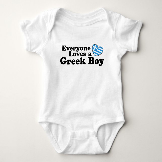 Greek Boy Baby Bodysuit (Front)