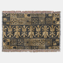 Greek Broken Tile Mosaic Black and gold
