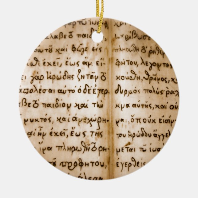Greek Characters Ceramic Tree Decoration (Front)