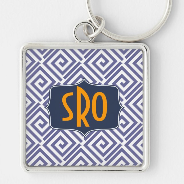 Greek Chic Monogram Keychain Customisable (Front)
