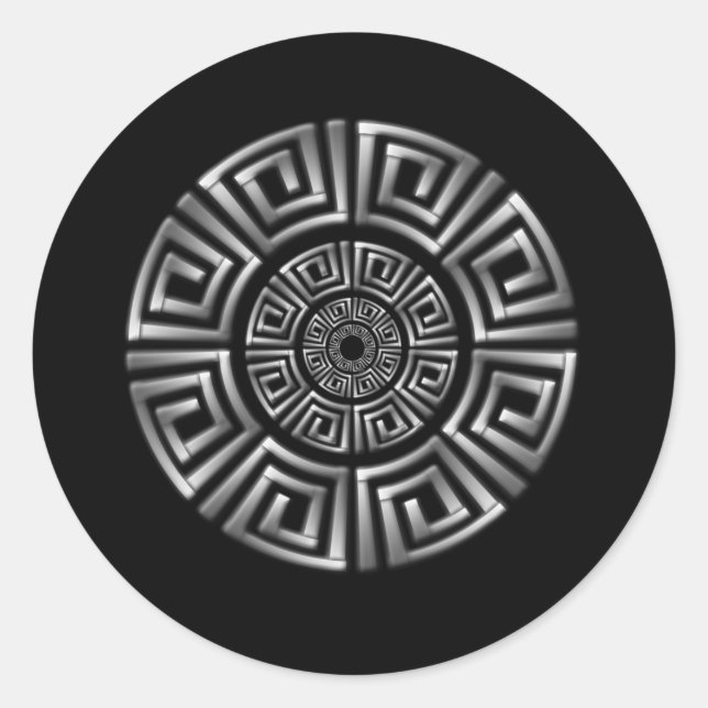 Greek Circle Drawing Classic Round Sticker (Front)