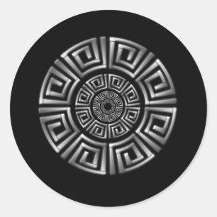Greek Circle Drawing Classic Round Sticker