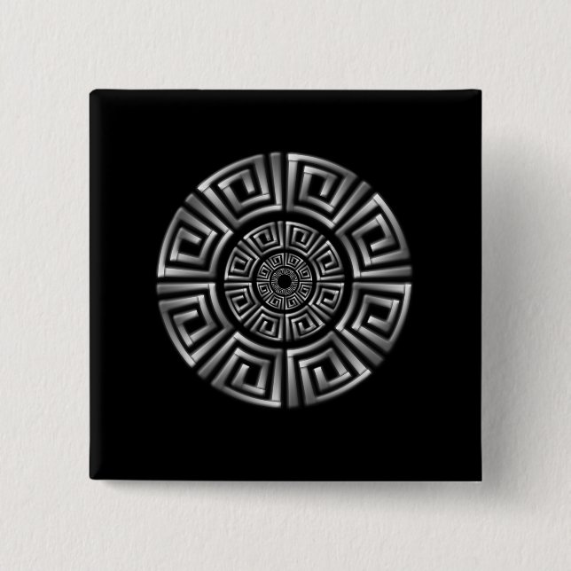 Greek Circle Motif 15 Cm Square Badge (Front)