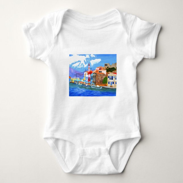 Greek coast baby bodysuit (Front)