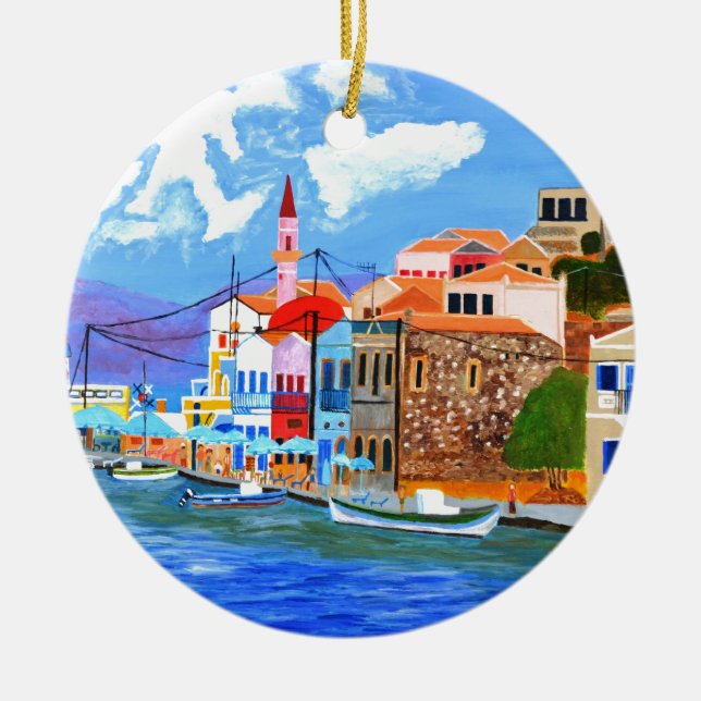 Greek coast ceramic tree decoration (Front)