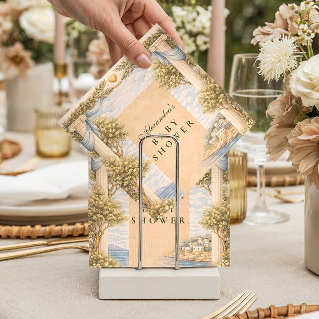 Greek Coastal Columns Baby Shower Napkin (Creator Uploaded)