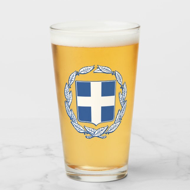 Greek Coat of Arms Glass (Front Filled)