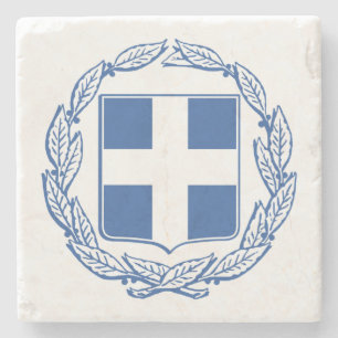 Greek Coat of Arms Stone Coaster