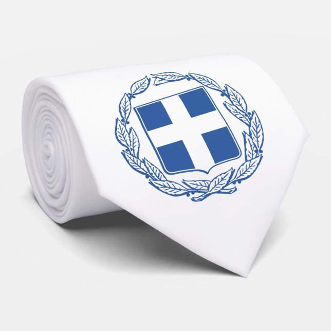 Greek Coat of Arms Tie (Rolled)