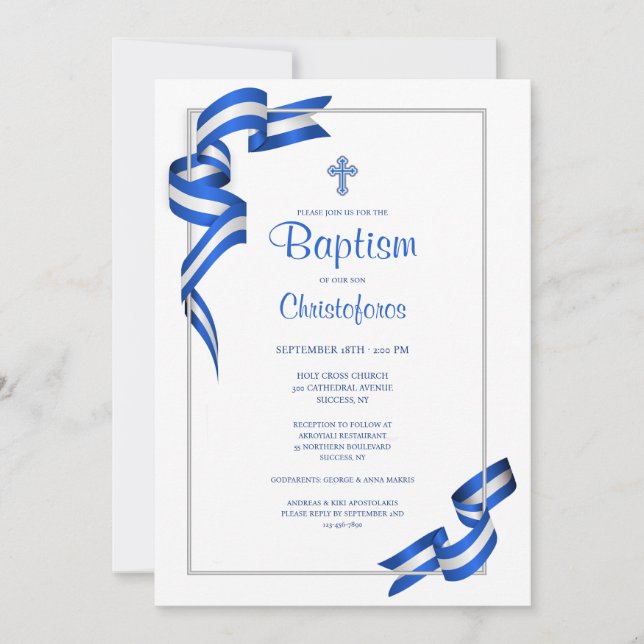 Greek Colours Invitation (Front)