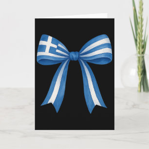 Greek Coquette Bow Greek Girl Greece Flag Greek Ea Card