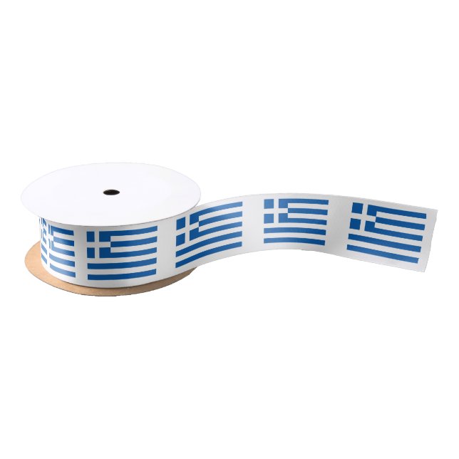 Greek country flag of Greece Satin Ribbon (Spool)