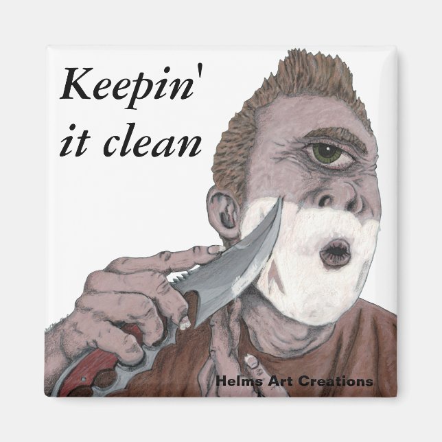Greek Cyclops Knife Shaving Refrigerator Magnets (Front)