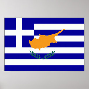 Greek Cyprus Flag Poster