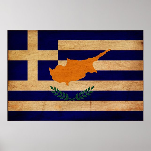 Greek Cyprus Flag Poster (Front)