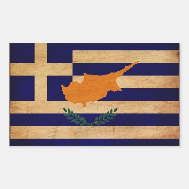 Greek Cyprus Flag Rectangular Sticker (Front)