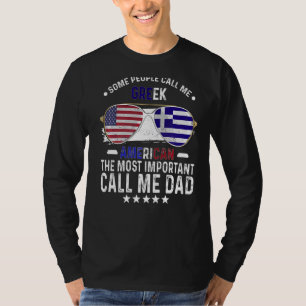 Greek Dad Greece Fathers Day Papa Greek American T-Shirt