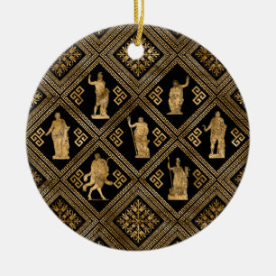 Greek Deities and Meander Key ornament